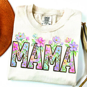Comfort Colors with Mama with floral leopard