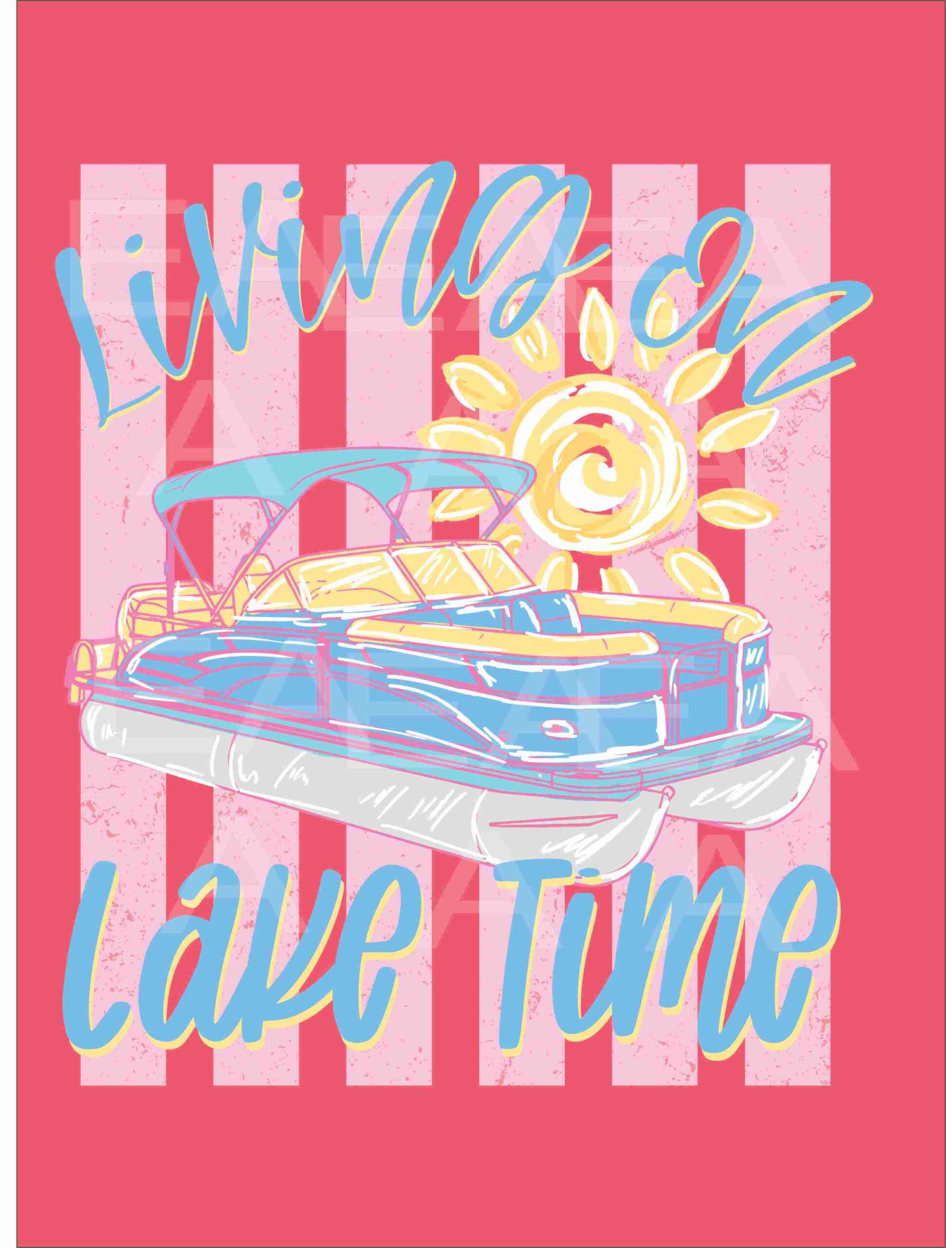 Gildan Softstyle with Livin' on Lake Time - Image 2