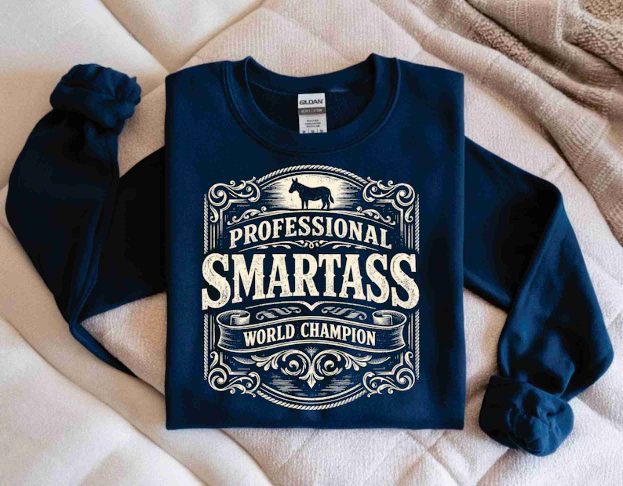 Gildan crewneck with Certified Smartass