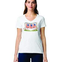 Gildan soft style v neck with Clothesline Flags