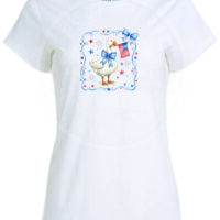 Gildan soft style woman's tee with Flag Goose