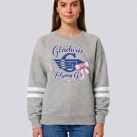 Enza Crewneck with stripes on arms with Gladwin Bow